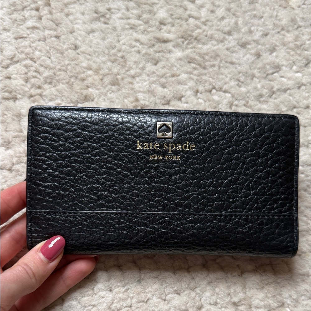 Kate Spade Black Textured Leather Wallet